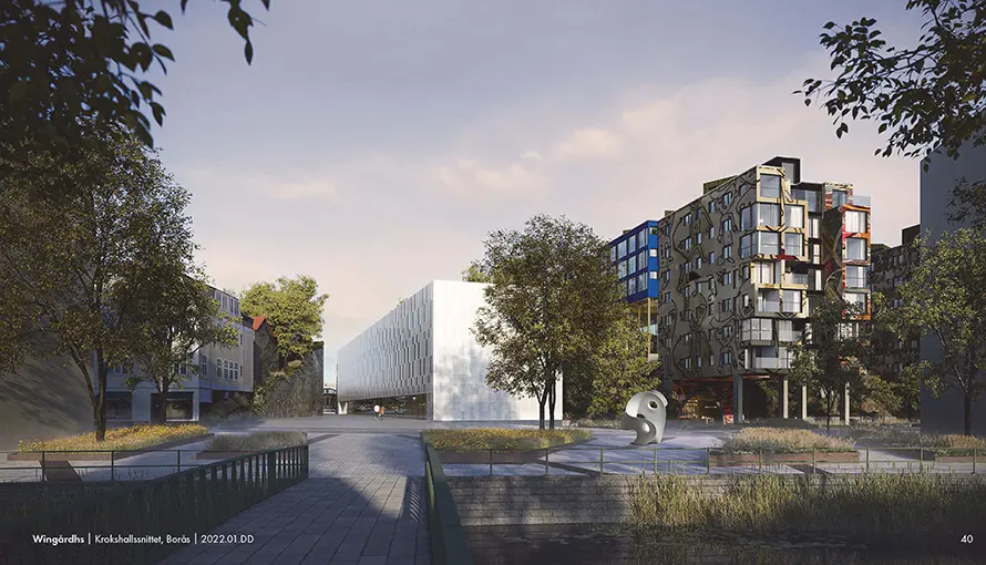 Vision över Krokshallstorget gjort av Wingårdhs 2022.
