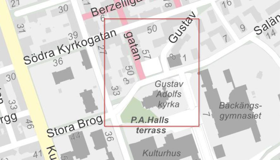 Karta över kvarteret Innerstaden