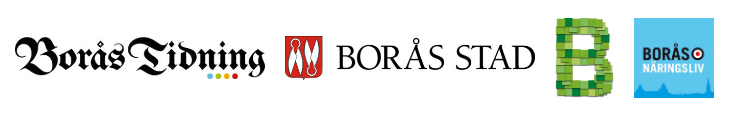 Logotyper för Borås Stad, Borås Tidning, Borås City och Borås Näringsliv