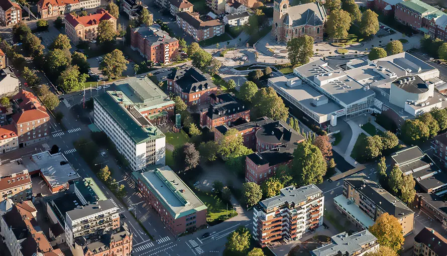 Vy över stadshuskvarteret.