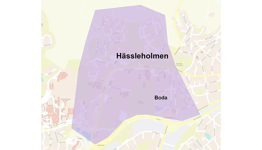 Karta över Hässleholmen.