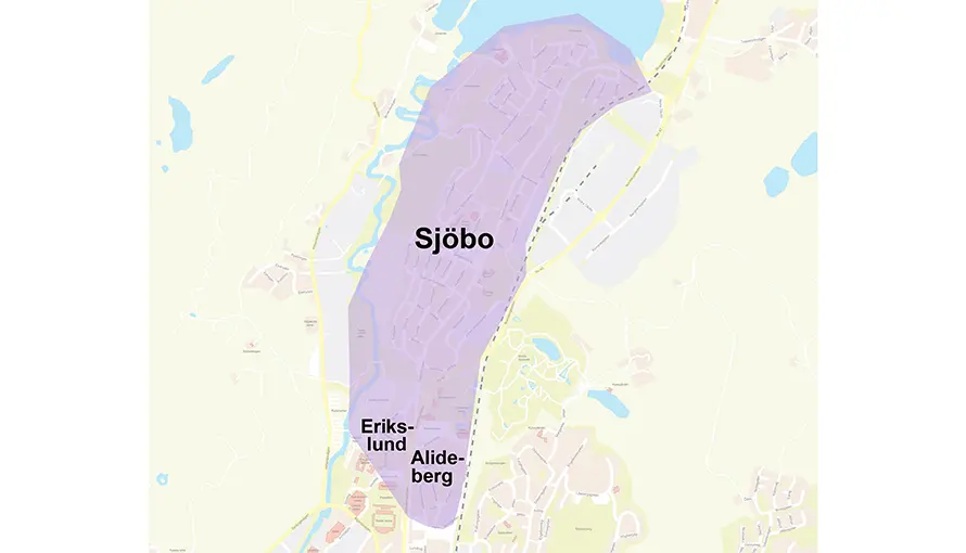Karta över Sjöbo.