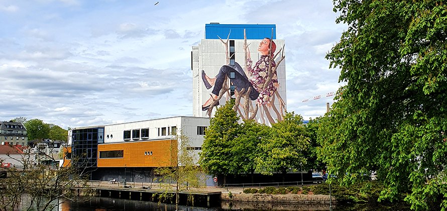 Väggmålning på Grand hotell i Borås