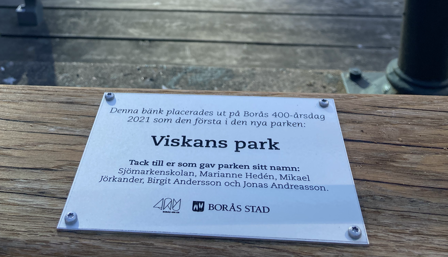 Vinnare i namntävligen till Borås nya park.