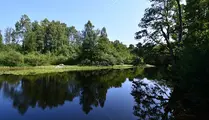 Vy över Viskan från blå leden på Sjöbo